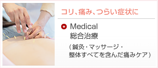 コリ、痛み、つらい症状に